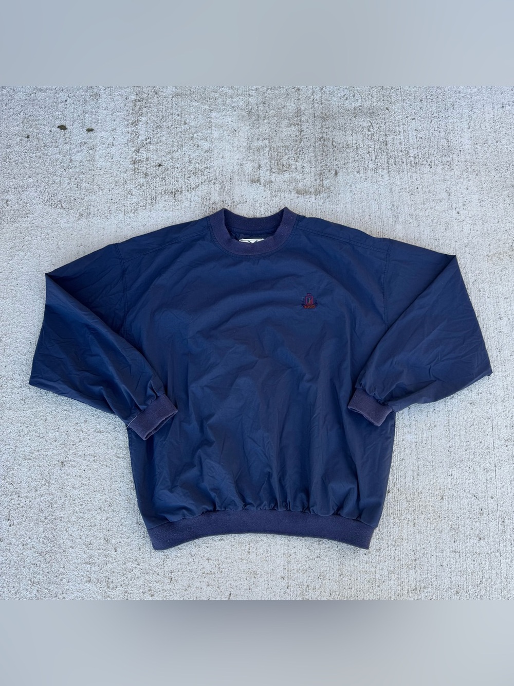 Vintage Izod Golf Windbreaker Jacket XL Embroidered Crest Nylon Navy Blue*READ*